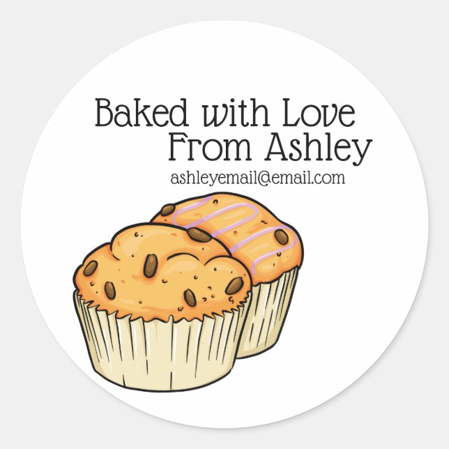 Sticker Rond Concepteur de muffins au chocolat (Devant)