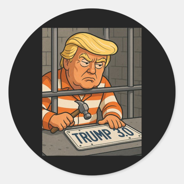 Sticker Rond Concepteur de plaques de licence Trump 3.0 (Devant)