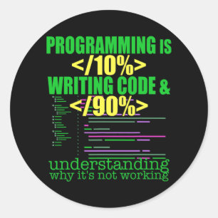 Sticker Rond Concepteur logiciel programmeur ingénieur informat