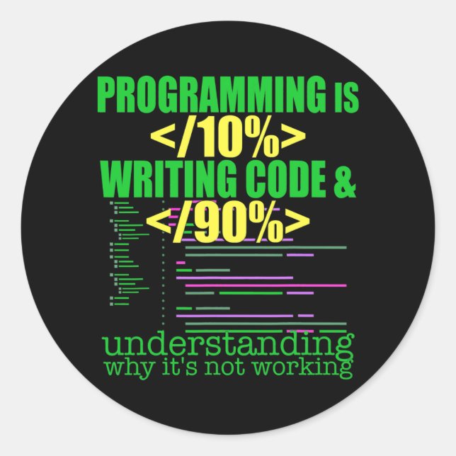 Sticker Rond Concepteur logiciel programmeur ingénieur informat (Devant)