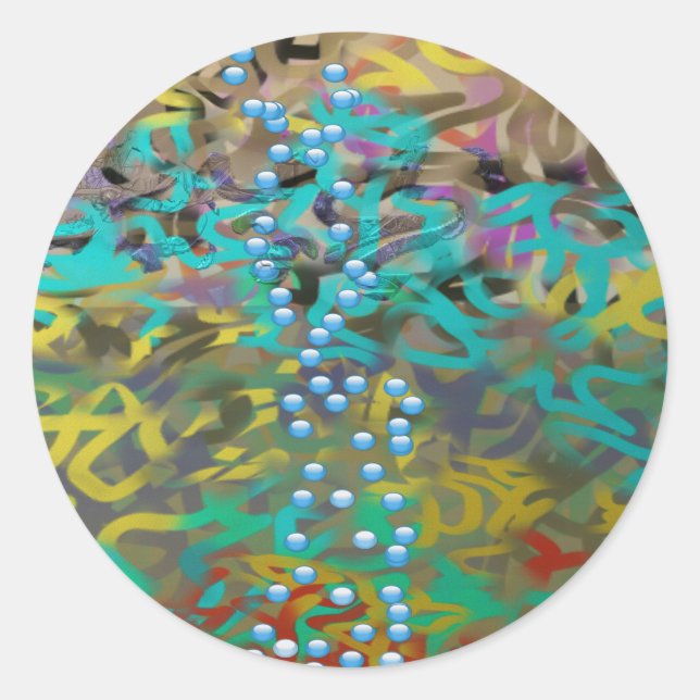 Sticker Rond Conception abstraite de pâtes mixtes (Devant)