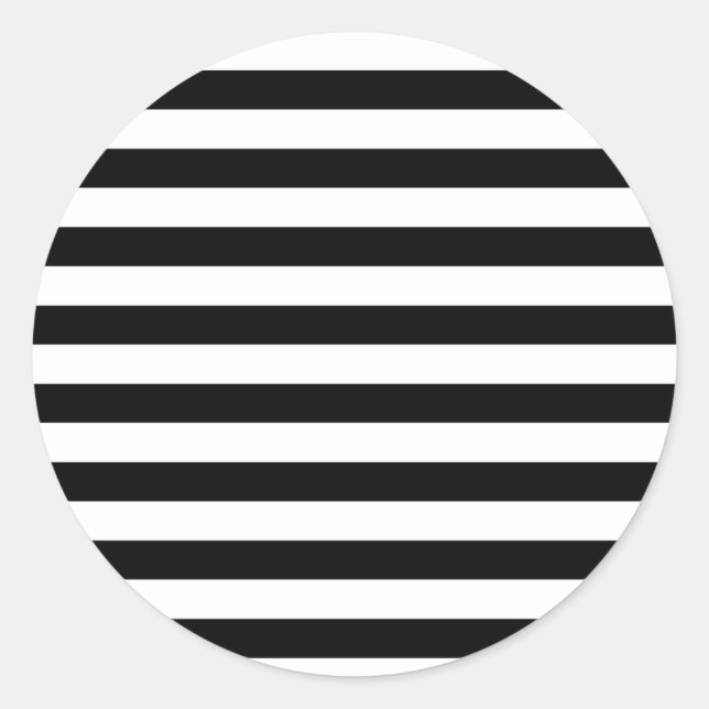 Sticker Rond Conception barrée par | noire et blanche de rayure (Devant)
