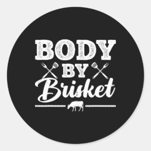 Sticker Rond Conception BBQ drôle pour hommes femmes amateurs d