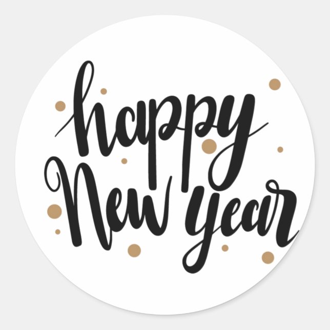 Sticker Rond Conception Bonne Année (Devant)