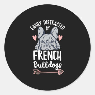 Sticker Rond Conception Bulldog Pour Un Propriétaire Français