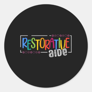 Sticker Rond Conception d'aide réparatrice pour hommes et femme