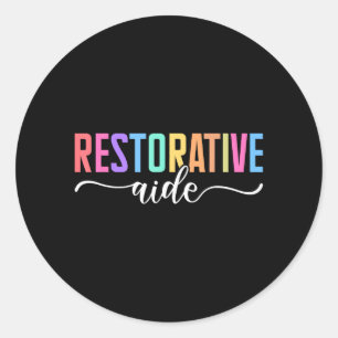 Sticker Rond Conception d'aide réparatrice Unisexe-Adultes Noir