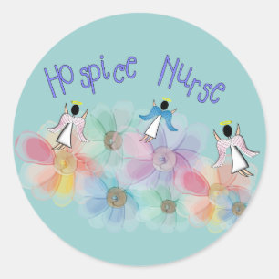 Sticker Rond Conception d'anges de l'infirmière WHISPY