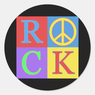 Sticker Rond Conception d'art de bruit de roche