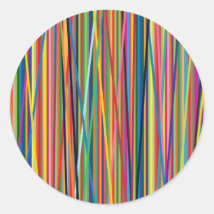 Sticker Rond Conception de bandes abstraites colorées