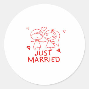 Sticker Rond Conception de cadeau de mariage pour jeunes mariés