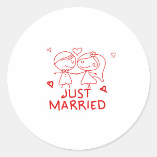 Sticker Rond Conception de cadeau de mariage pour jeunes mariés