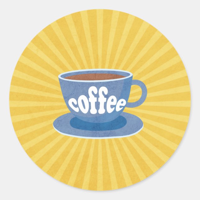 Sticker Rond Conception de café rétro (Devant)
