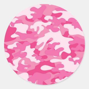 Sticker Rond Conception de caméscopes rose et blanc