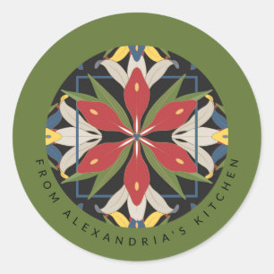 Sticker Rond Conception de carrelage de cuisine verte Depuis