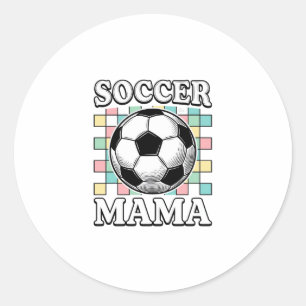 Sticker Rond Conception de chemise de gravure de maman de footb