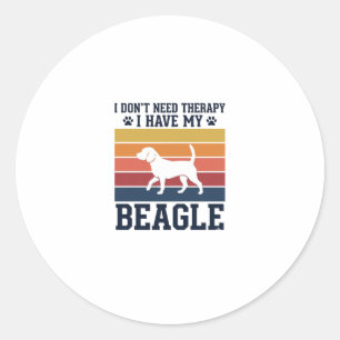 Sticker Rond Conception de chemise de thérapie pour chien Beagl