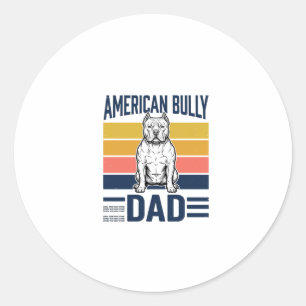 Sticker Rond Conception de chemise pour papa American Bully ama