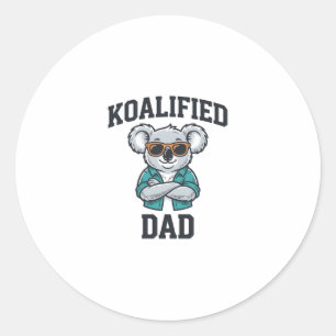 Sticker Rond Conception de chemise pour papa koalifié Koala pèr