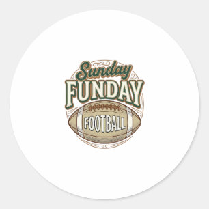 Sticker Rond Conception de chemise vintage de football Sunday F