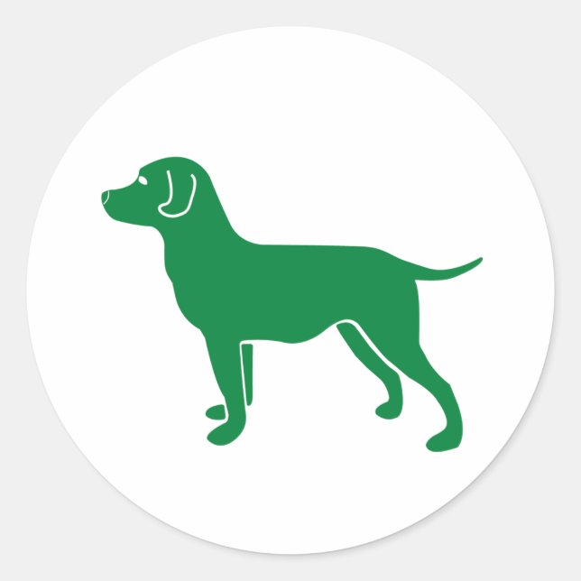 Sticker Rond Conception de chien vert (Devant)