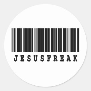 Sticker Rond conception de code barre jesus freak