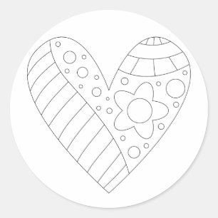 Sticker Rond Conception de coloration cardiaque