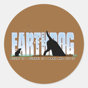 Sticker Rond Conception de couleur d'Earthdog