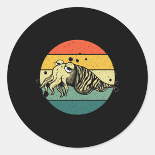 Sticker Rond Conception de cuttlefish mignonne pour hommes et f