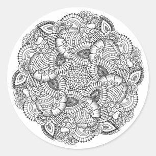 Sticker Rond Conception de Doodle Rond
