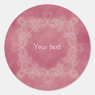 Sticker Rond Conception de doodle rose