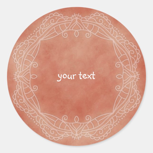 Sticker Rond Conception de doodle rouge (Devant)