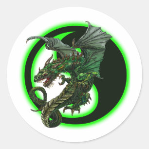 Sticker Rond Conception de dragon
