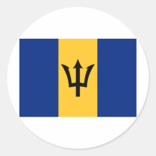 Sticker Rond Conception de drapeau des Barbade