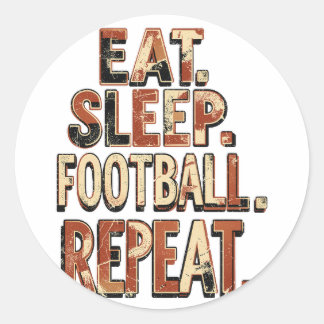 Sticker Rond Conception de fan de football vintage | Graphique