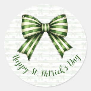 Sticker Rond Conception de fête de la Saint-Patrick Clover & Bo