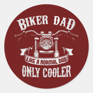 Sticker Rond Conception de Fête des pères de moto Biker Papa