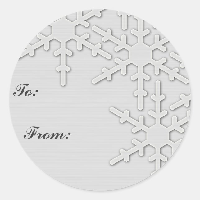 Sticker Rond Conception de flocon de neige (Devant)