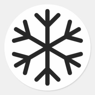 Sticker Rond Conception de flocon de neige noir