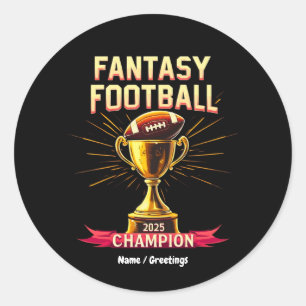 Sticker Rond Conception de football de champion drôle de footba