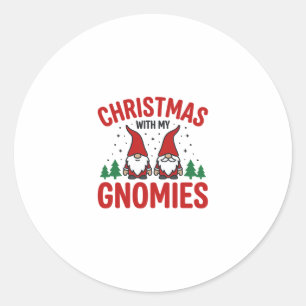 Sticker Rond Conception de gnome de vacances de Gnomies de Noël