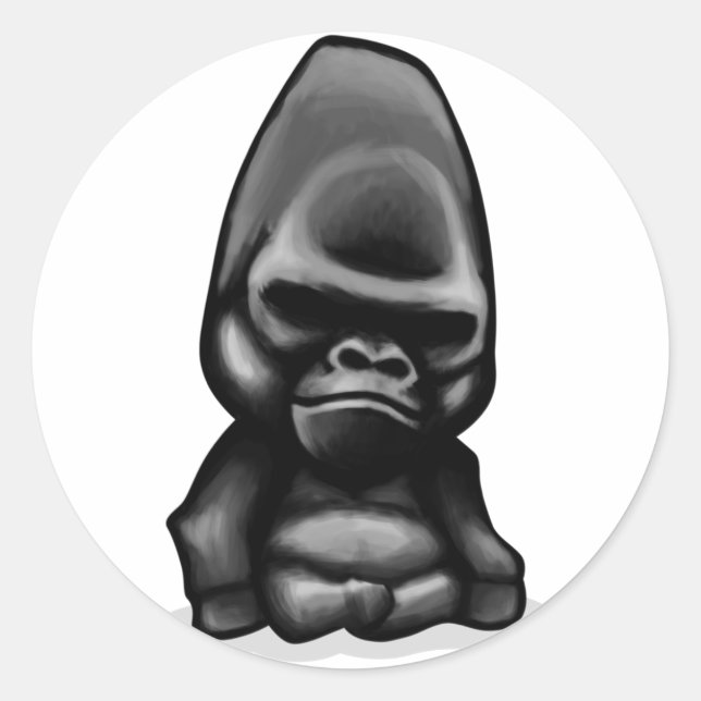 Sticker Rond Conception de Gorilla (Devant)