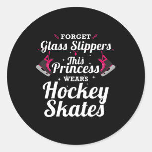 Sticker Rond Conception De Hockey Amusant Pour Filles Femmes Ho