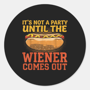 Sticker Rond Conception de hot-dog drôle pour hommes femmes sta