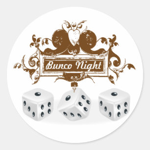 Sticker Rond conception de jeux bunco