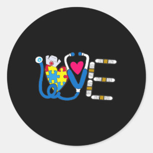 Sticker Rond Conception de jour de Sensibilisation sur l'autism