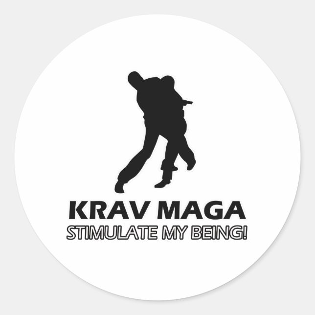 Sticker Rond conception de krav maga (Devant)