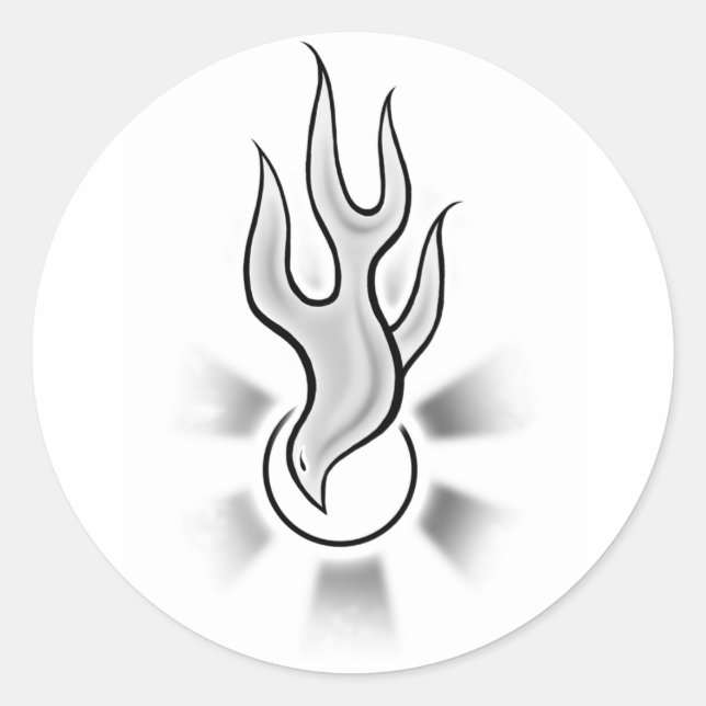 Sticker Rond Conception de la flamme de colombe Saint-Esprit (Devant)