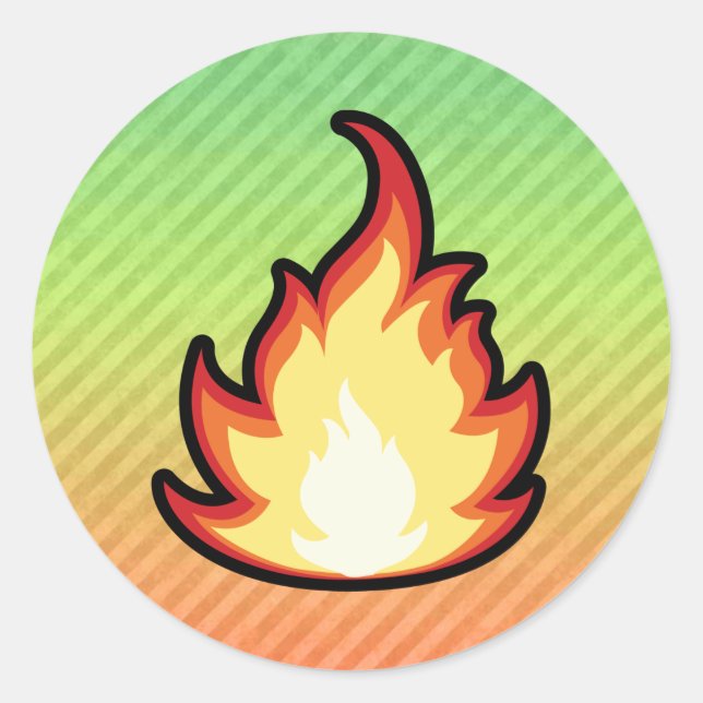 Sticker Rond Conception de la flamme de feu (Devant)