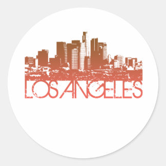 Sticker Rond Conception de la ligne aérienne de Los Angeles